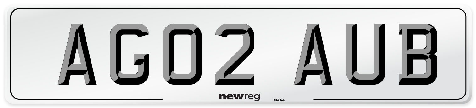 AG02 AUB Number Plate from New Reg